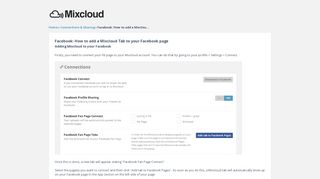 Facebook: How to add a Mixcloud Tab to your Facebook page