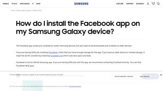 How do I install the Facebook app on my Samsung Galaxy device ...