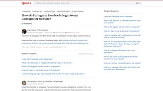 How to integrate Facebook Login to my CodeIgniter website - Quora