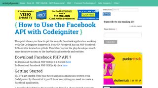 How to Use the Facebook API with Codeigniter - Arjun