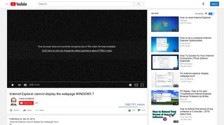 Internet Explorer cannot display the webpage WINDOWS 7 - YouTube