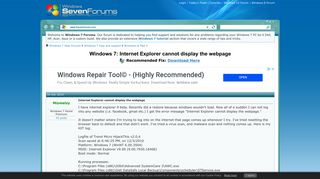 Internet Explorer cannot display the webpage - Windows 7 Help Forums