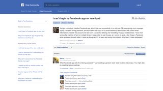 I can't login to Facebook app on new ipad | Facebook Help Community ...