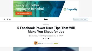 5 Facebook Power User Tips That Will Make You Shout for Joy | Inc.com