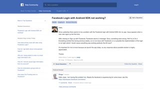 Facebook Login with Android SDK not working? | Facebook Help ...