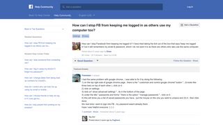 How can I stop FB from keeping me logged in as others use my ...