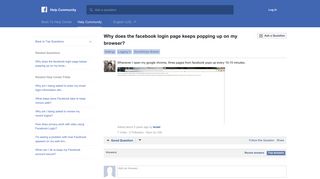 Why does the facebook login page keeps popping up on my browser ...