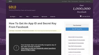 How To Get An App ID and Secret Key From Facebook | Gold Plugins