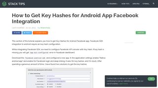 How to get Key Hashes for Android App Facebook Integration | Stacktips