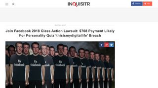 Join Facebook 2018 Class Action Lawsuit: $708 Payment Likely For ...