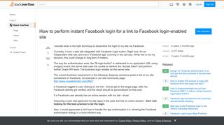 How to perform instant Facebook login for a link to Facebook login ...