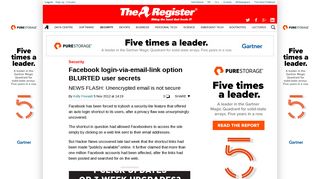 Facebook login-via-email-link option BLURTED user secrets • The ...
