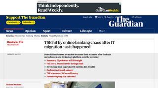 TSB hit by online banking chaos after IT migration - as it happened ...