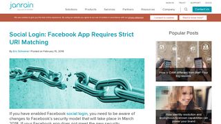 Social Login: Facebook App Requires Strict URI Matching | Janrain