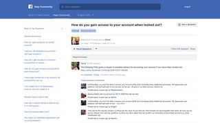 How do you gain access to your account when locked out? | Facebook ...