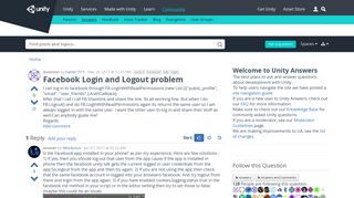 Facebook Login and Logout problem - Unity Answers