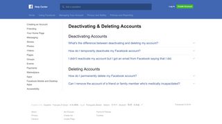 Deactivating & Deleting Accounts | Facebook Help Center | Facebook