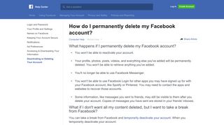 How do I permanently delete my Facebook account? | Facebook Help ...