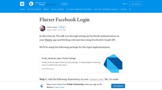 Flutter Facebook Login – Flutter Community – Medium