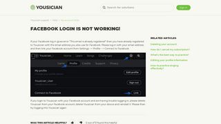 Facebook login is not working! – Yousician support