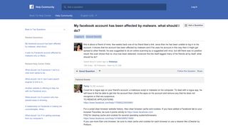 My facebook account has been affected by malware. what should i do?