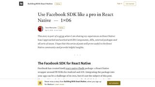 Use Facebook SDK like a pro in React Native — 1x06 – Building With ...