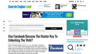 Has Facebook Become The Master Key To Unlocking The Web ...