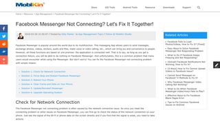 Let's Fix Facebook Messenger Not Connecting Together! - MobiKin