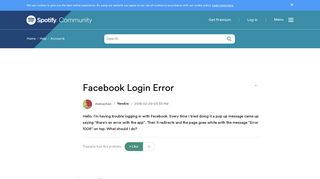 Facebook Login Error - The Spotify Community
