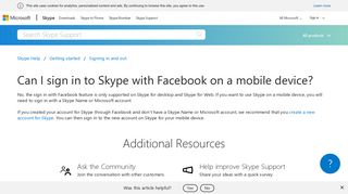 Can I sign in to Skype with Facebook on a mobile device? | Skype ...