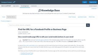 Find the URL for a Facebook Profile or Business Page