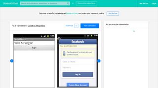 First view of the app (left) and Facebook's mobile login dialog (right ...