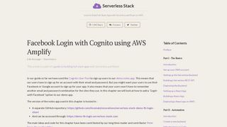 Facebook Login with Cognito using AWS Amplify | Serverless Stack