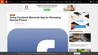 Using Facebook Moments App for Managing Synced Photos