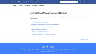 Monetization Manager account settings | Facebook Media and ...