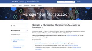 How do I upgrade to Monetization Manager? | Facebook Media and ...