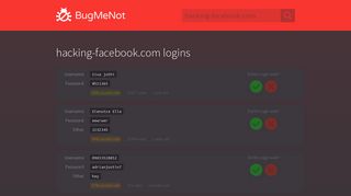 hacking-facebook.com passwords - BugMeNot