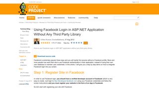 Using Facebook Login in ASP.NET Application Without Any Third ...