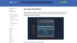 How News Feed Works | Facebook Help Center | Facebook