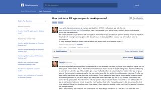 How do I force FB app to open in desktop mode? | Facebook Help ...