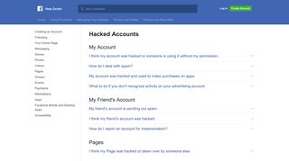 Hacked Accounts | Facebook Help Center | Facebook
