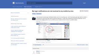 My login notifications are not received to my mobile by ... - Facebook