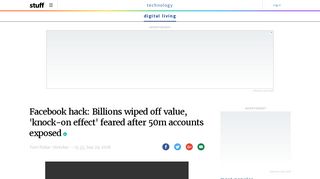 Facebook hack: Billions wiped off value, 'knock-on effect ... - Stuff.co.nz