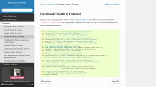 Facebook OAuth 2 Tutorial — Requests-OAuthlib 1.0.0 documentation