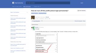 How do I turn off this profile picture login permanently? | Facebook ...