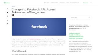 Changes to Facebook API: Access Tokens and offline_access ...