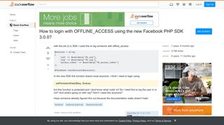 How to login with OFFLINE_ACCESS using the new Facebook PHP SDK 3 ...