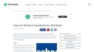 How to Restore Facebook to Old Style | Techwalla.com