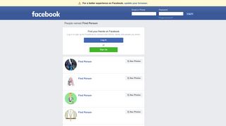 Find Person Profiles | Facebook