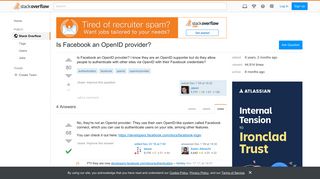 Is Facebook an OpenID provider? - Stack Overflow